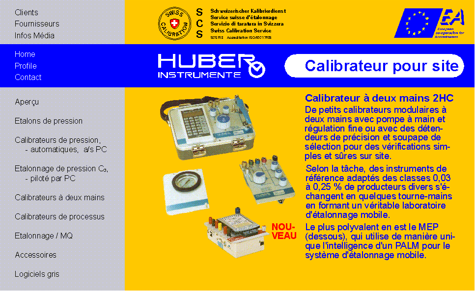 HUBER INSTRUMENTE
Calibrateur modulaire de pression  &agrave; deux mains 2HC