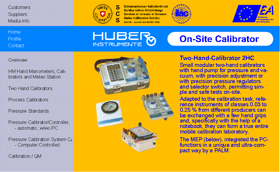 HUBER INSTRUMENTE Modular Two-Hand Pressure Calibrator 2HC