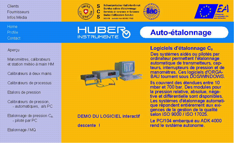 HUBER INSTRUMENTE Logiciels d'&eacute;talonnage automatique C3