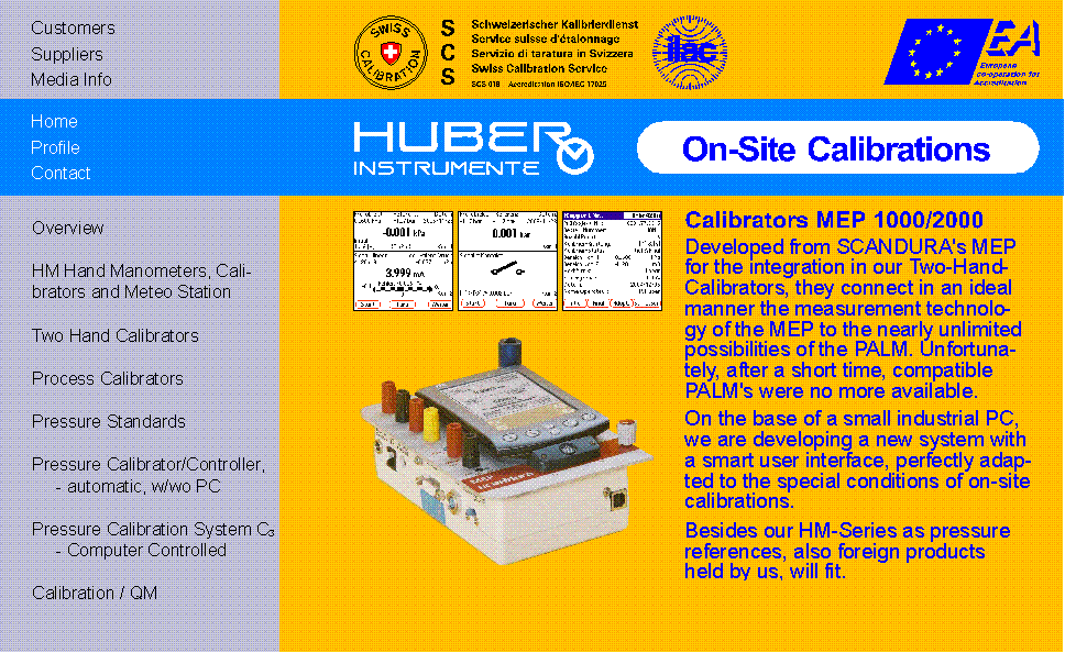 HUBER INSTRUMENTE Ultramobile PDA Controlled Pressure Calibration System