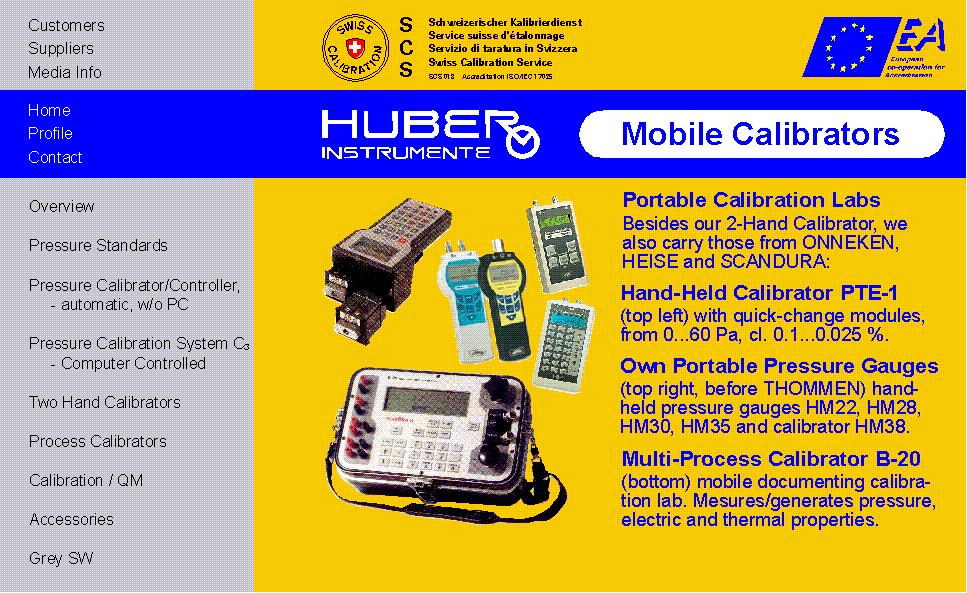 HUBER INSTRUMENTE
Portable Pressure and Process Calibrators